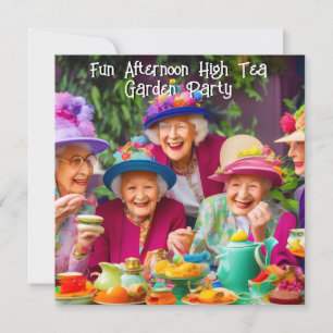 Invitación Diversión de señoras tarde de té alto jardín fiest