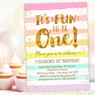 Invitación Diversión de ser un Chica Primer cumpleaños del or