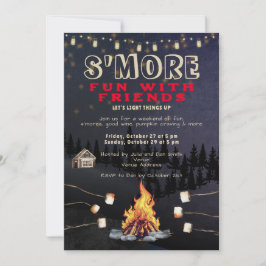 Invitación Diversión de S'mores Fogata Cocina al aire libre F