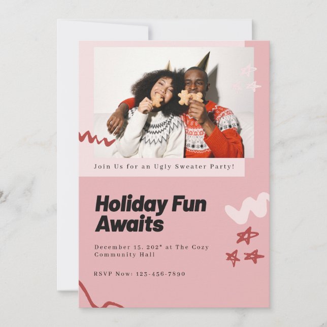 Invitación Diversión de vacaciones espera a personalizado (Anverso)