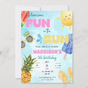Invitación Diversión de verano en el Fiesta de la piscina de