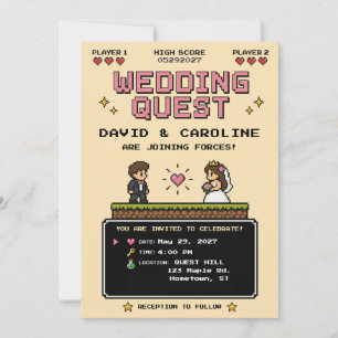Invitación Diversión de videojuegos antiguos: Boda retro