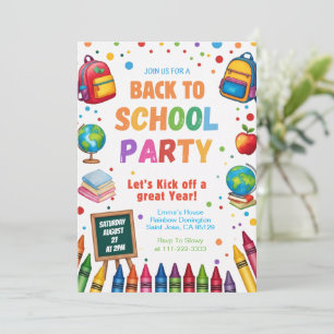 Invitación Diversión de Vuelta a Clases Fiesta en el Salón de