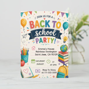 Invitación Diversión de Vuelta a Clases Fiesta en el Salón de