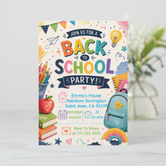 Invitación Diversión de vuelta al cole en la fiesta de clase