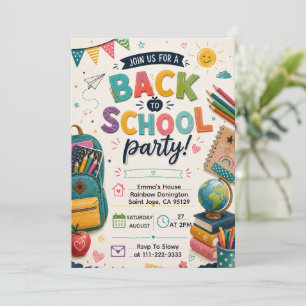 Invitación Diversión de vuelta al cole en la fiesta de clase