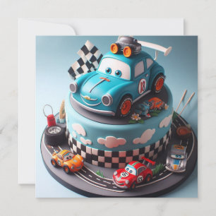 INVITACIÓN DIVERSIÓN DEL COCHE DE CARRETERA TEMÁTICA DEL CUMP