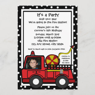 Invitación Diversión del motor de fuego/ foto