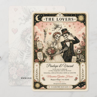 Invitación Diversión del Tarot hasta que la Muerte nos Separe