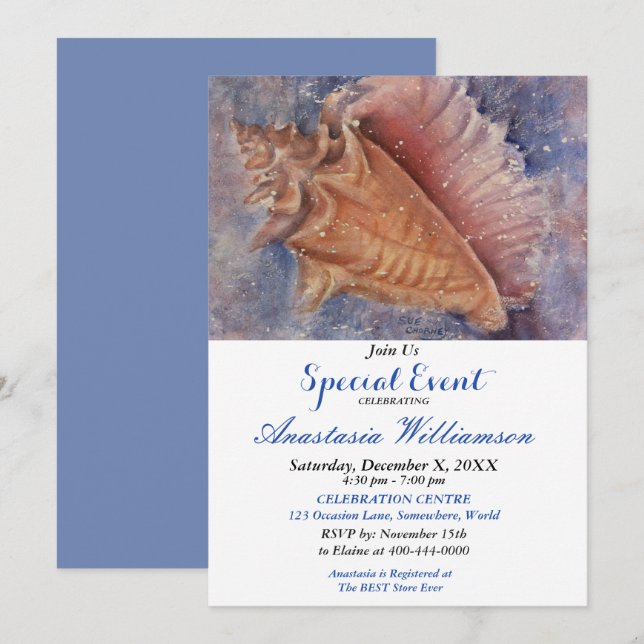 INVITACIÓN DIVERSIÓN EN EL EVENTO DEL FIESTA DE LA PLAYA (Anverso / Reverso)