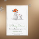 Invitación Diversión en el feriado de los Navidades de Snowma<br><div class="desc">Invitación distinguida y única de vacaciones con el ilustracion de un nieto de abuela con su nieto o nieta. Muy lindo y dulce de mandar correos a sus seres queridos esta temporada de vacaciones y invitarlos a cenar. Ilustrado y diseñado por Patricia Álvarez.</div>
