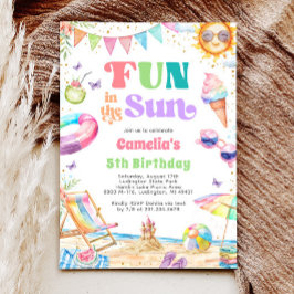Invitación Diversión en el Fiesta de playa de verano del cump