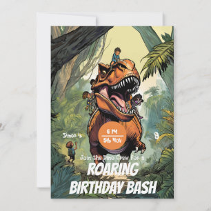 Invitación Diversión en el paseo del T-Rex, ¡Únete a la avent