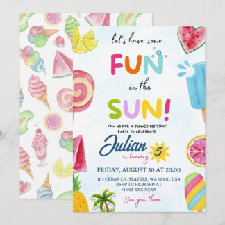Invitación diversión en el sol