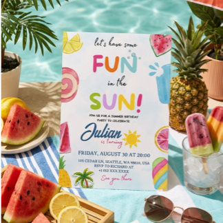 Invitación diversión en el sol
