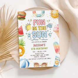 Invitación Diversión En El Sol Cumpleaños De Verano 