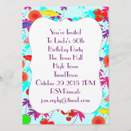 Invitación Diversión En El Tiempo Tropical Del Sol Invita