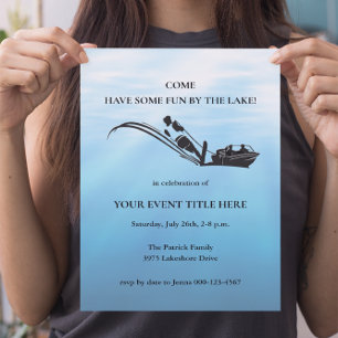 Invitación Diversión en la casa del lago Esquí acuático Fiest