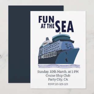 Invitación Diversión En La Fiesta Del Crucero En El Mar
