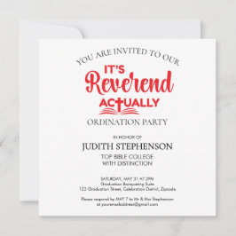 Invitación Diversión ES EL REVERENDO EN REALIDAD Fiesta de Or