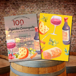 Invitación DIVERSIÓN española de vinos y quesos degustando 10