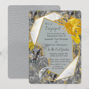 Invitación Diversión expresiva en hojas de plantas amarillas