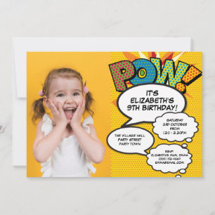 Invitación Diversión Fiesta de Cumpleaños Moderna Foto Cómic