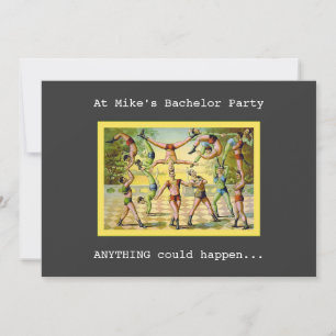 Invitación Diversión Fiesta de Soltero Vintage