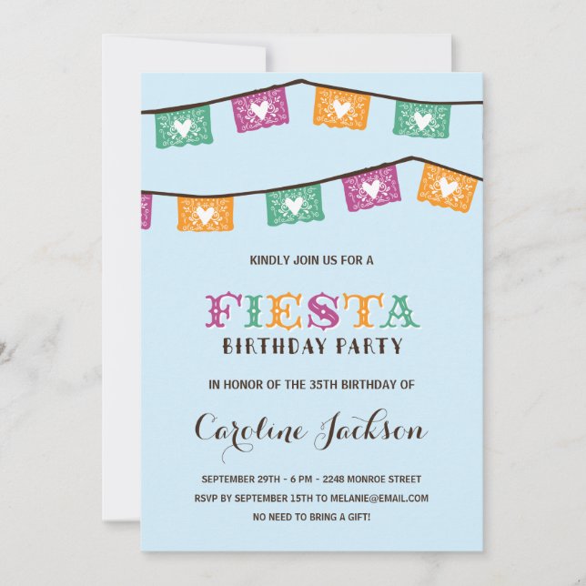 Invitación Diversión Fiesta | Partido de Cumpleaños Moderno (Anverso)