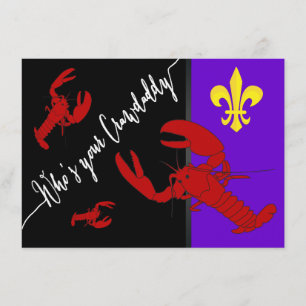 Invitación Diversión Fleur De Lis Hervido de Cangrejos de Río