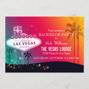 Invitación Diversión Glam Las Vegas Despedida de Soltero