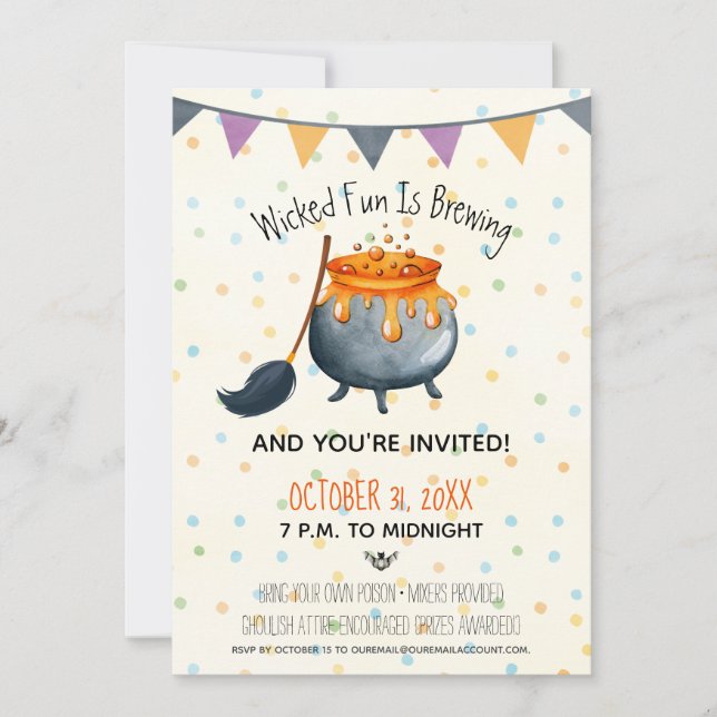 Invitación Diversión malvada y pura está preparando fiesta de (Anverso)