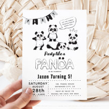 Diversión moderna 'Fiesta como una panda' Cumpleañ
