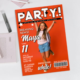 Invitación Diversión Moderna Genial Blanco Negro Noticias de