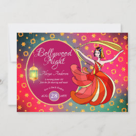 Invitación Diversión Música de Baile BOLLYWOOD Fiesta para CU