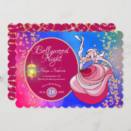 Invitación Diversión Música de Baile BOLLYWOOD Fiesta para Cu