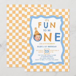 Invitación Diversión para ser uno Cumpleaños niño tablero de