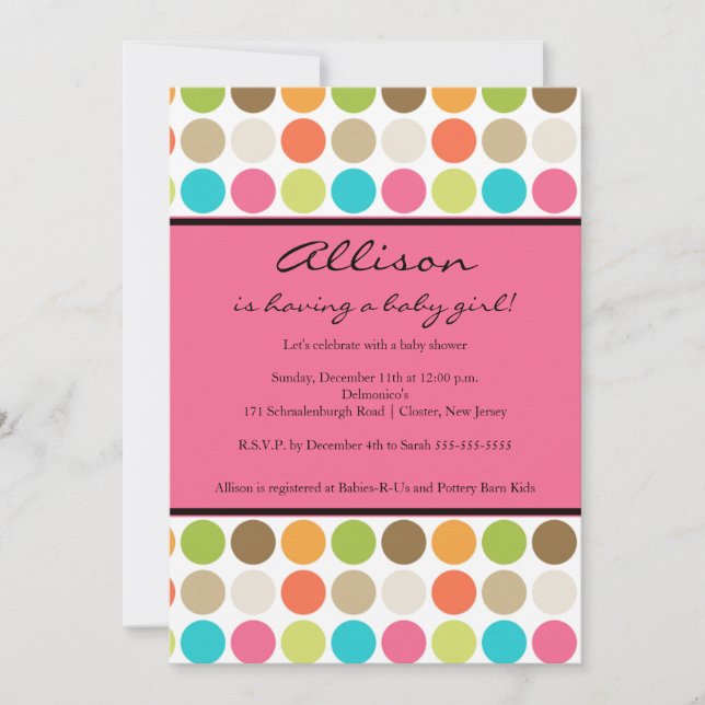 Invitación DIVERSIÓN PINK Baby Shower (Anverso)
