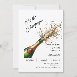 Invitación Diversión Pop the Cork Party Invitation