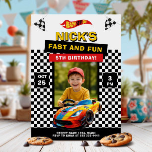 Invitación Diversión rápida de la fiesta de cumpleaños del co