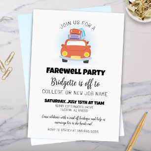 Invitación Diversión Retro Despedida de Graduación Adiós