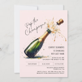 Invitación DIVERSIÓN Rosa Champagne Bridal Brunch Wedch