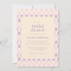 Invitación Diversión Rosa Morado Geométrico Retro Despedida d