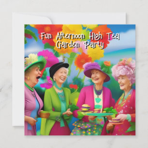 Invitación Diversión Señoras Tarde Té Alto Jardín Fiesta 5