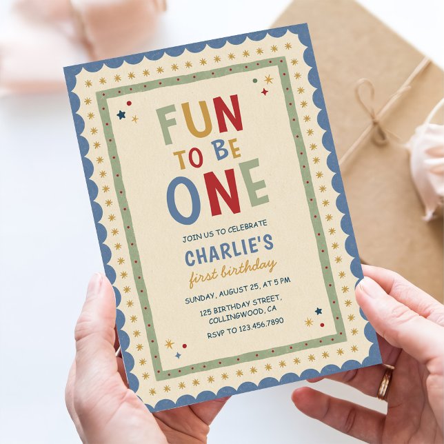 Invitación Diversión ser un colorido primer cumpleaños (Subido por el creador)