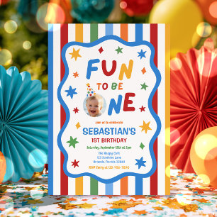 Invitación Diversión Ser Un Niño Colorido Fiesta de Cumpleaño