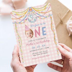 Invitación Diversión ser una chica fotográfica colorida cumpl