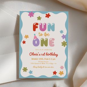 Invitación Diversión ser una margarita Colorido 1er Cumpleaño