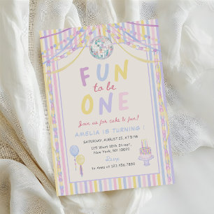 Invitación Diversión ser una niña colorida cumpleaños 1