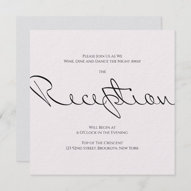 Invitación Diversión tipográfica mínima pero boda formal (Anverso / Reverso)